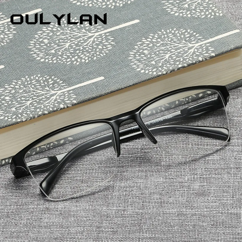 

Oulylan Half Frame Reading Glasses Women Men Anti-fatigue Hyperopia Eyeglasses Ultralight Presbyopia Diopter Glasses +1.0 4.0