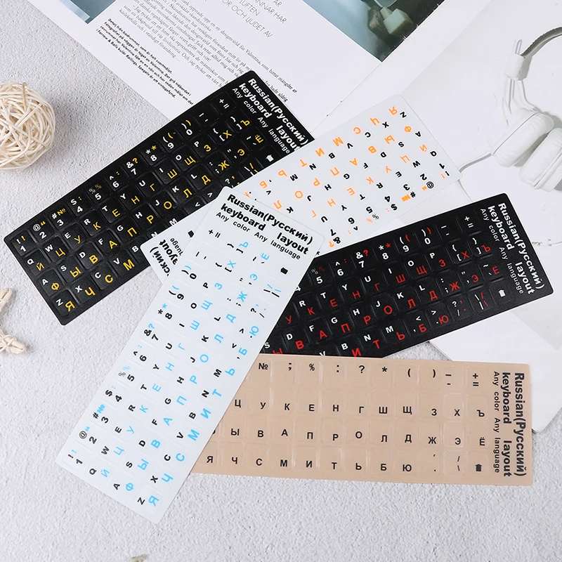Standard Waterproof Russian Language Keyboard Stickers Layout with Button Letters Alphabet for Computer Keyboard Protective Film-3