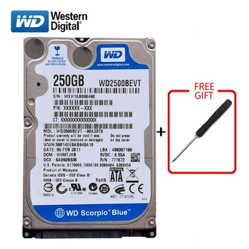 

WD Brand 250Gb 2.5" SATA Internal Hard Drive 250G HD Hard Drive 3-6Gb/s 5400RPM-7200RPM Blue hard disk for Laptop Free shipping