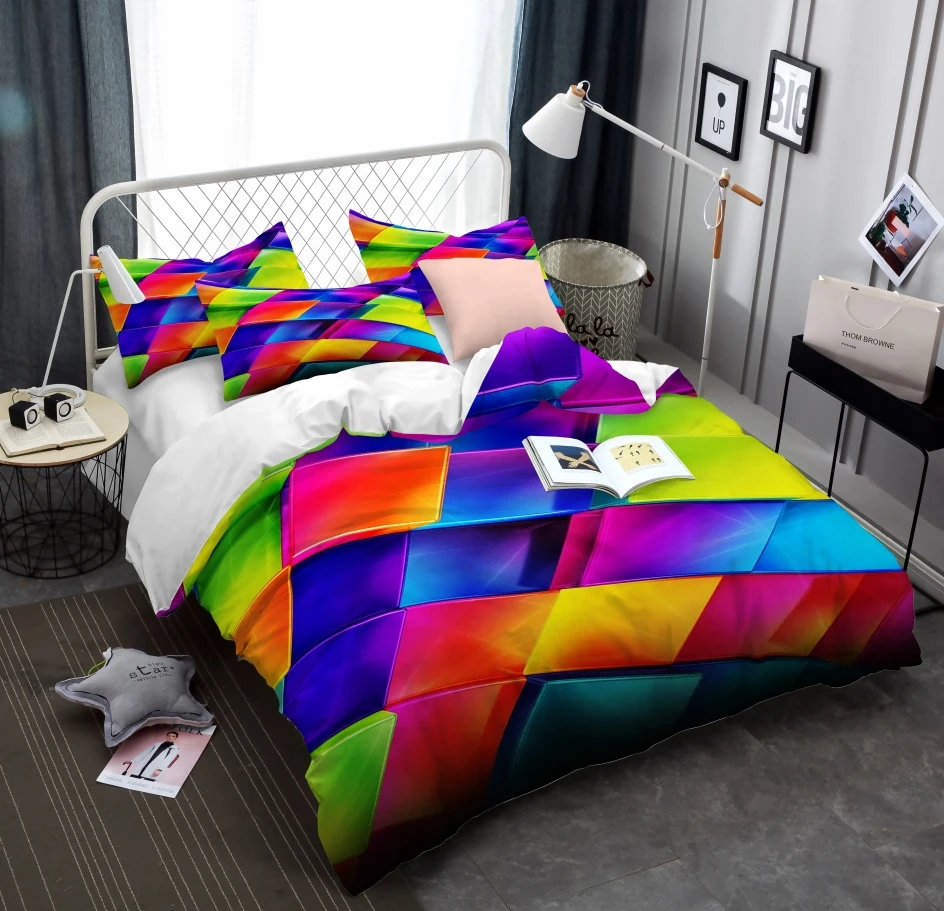 

Colourful Bedding Set Bedspread Single Twin Full Queen King Size Cool Design Bed Set Children's Kid Boy Bedroom Duvetcover Set