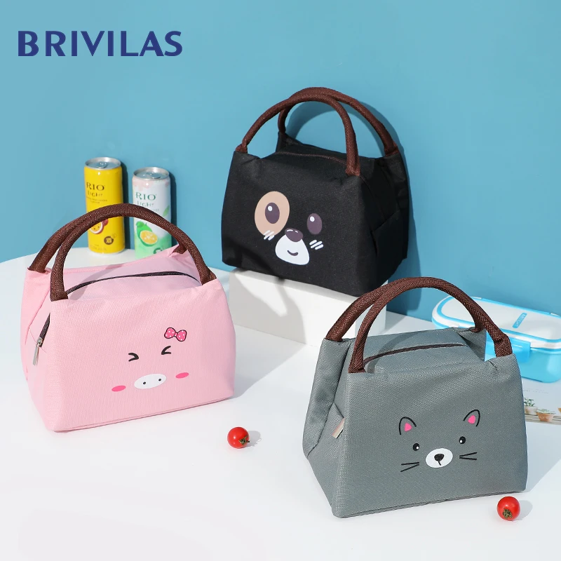 Cooler-Bag Breakfast Picnic Brivilas Cartoon Food-Box Travel Black Kids Portable Women