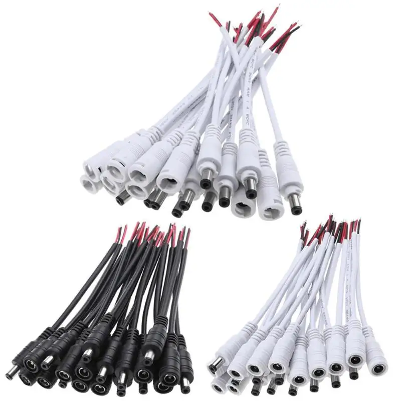 

10pcs 5.5x2.1 DC M/F Plug Cable Connector for LED Strip Light Ceiling Light