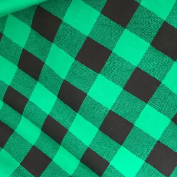 

christmas black green Buffalo plaid print knitted stretch Sewing diy Patchwork knit cotton fabric diy Baby kids Clothing