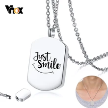 Vnox Customize Cremation Urn Necklaces for Men Women Stainless Steel Metal Can Open Pendant Memorial Ashes Unisex Jewelry