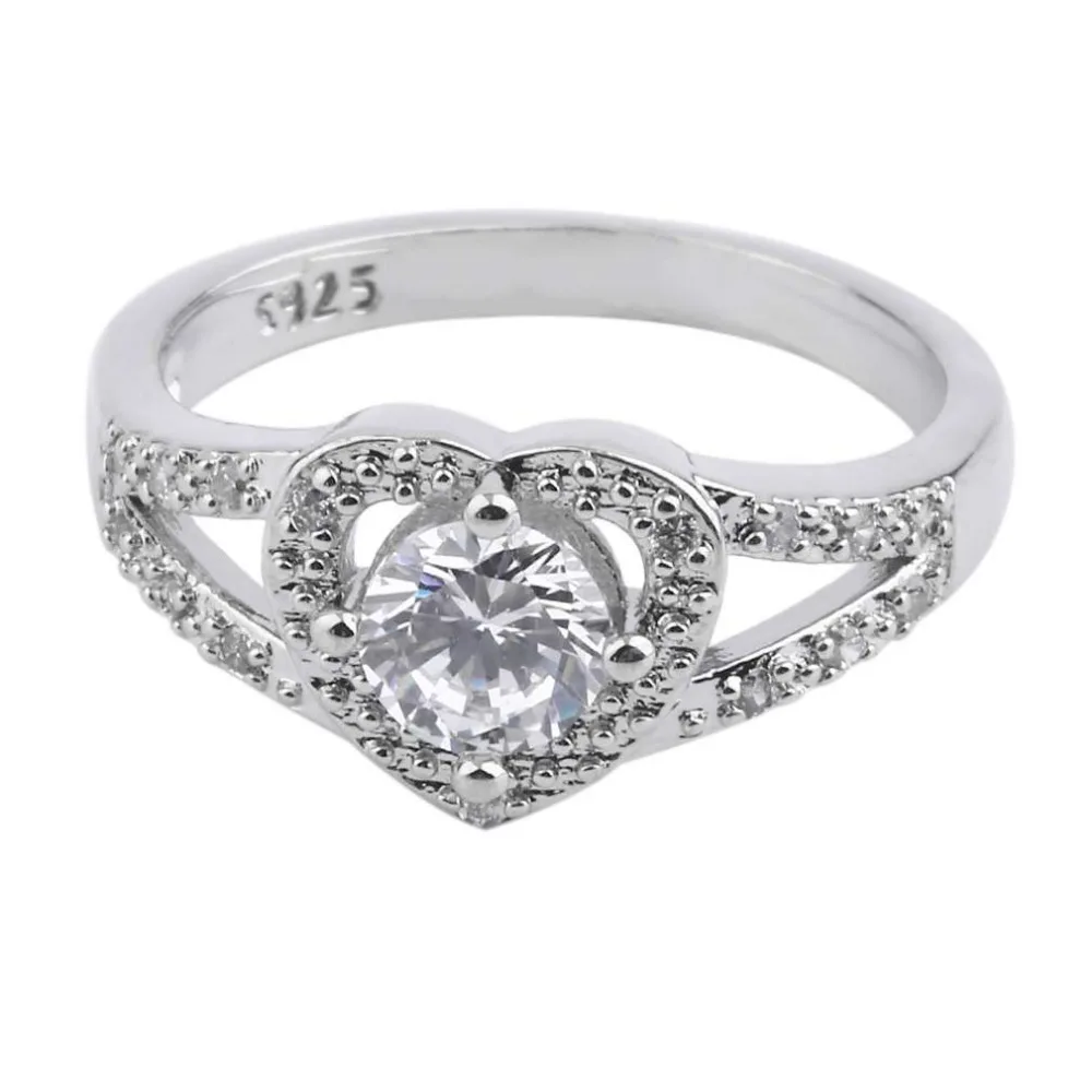 

Fashion Heart Shaped Zircon Plated Ring Classical Wedding Party Finger Ring Trendy Elegant Jewelry Great Gifts Hot!