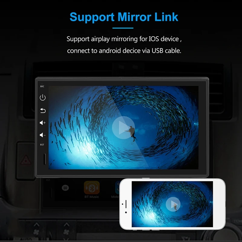 Android 8.1 Car Radio Stereo 7 Inch Capacitive Contact Screen High Definition 1024X600 GPS Navigation Bluetooth USB SD Player 4G