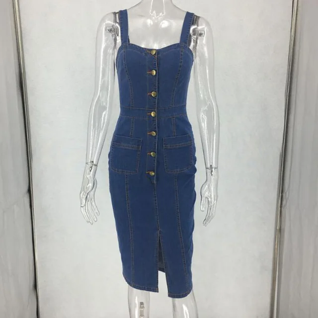 blue denim bodycon dress