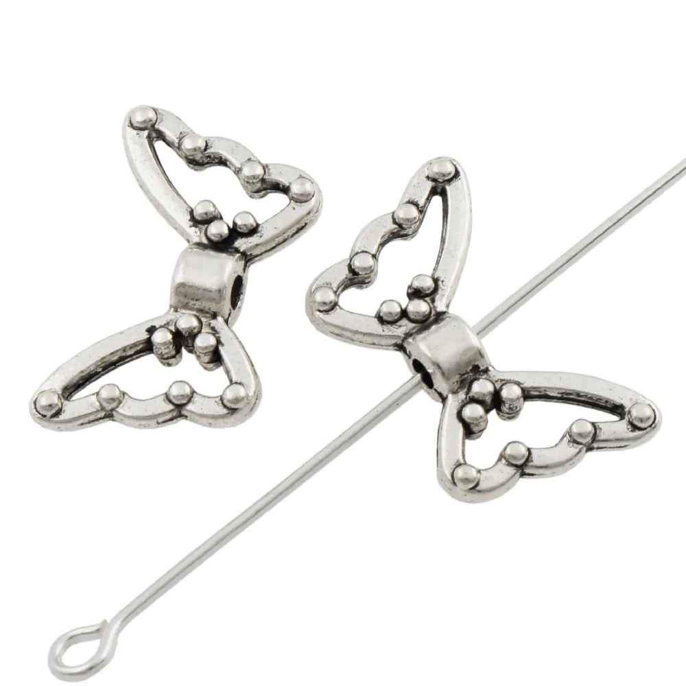 

Hollow Dots Butterfly Insect Charm Beads Spacers Jewelry Findings L689 200pcs 17.6x10.7mm Zinc Alloy