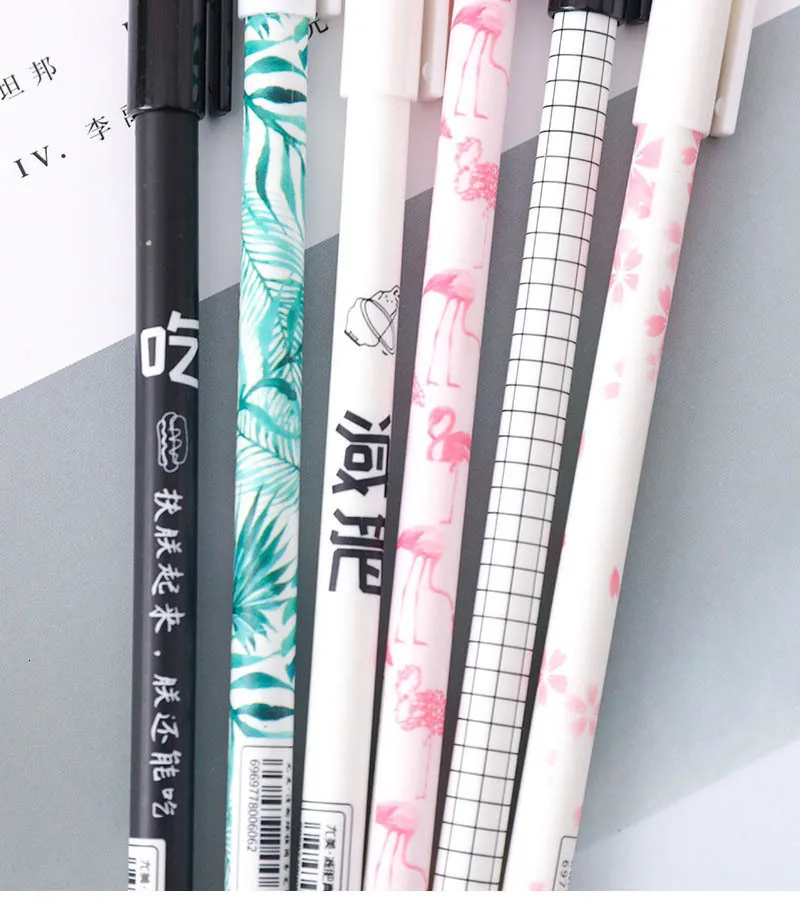 Ручки с фламинго, школьная Ручка С КАКТУСОМ, гелевая ручка, kawaii, школьные принадлежности, милые канцелярские гелевые ручки papelaria 040101