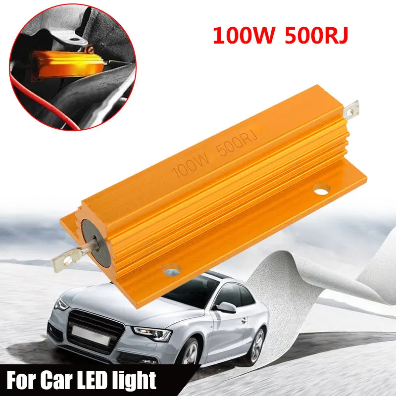 

Durable Aluminum Shell Resistance 100W Car Turn Signal Gadget Braking Resistor Accessories Draadgewonden Weerstand Wire Winding