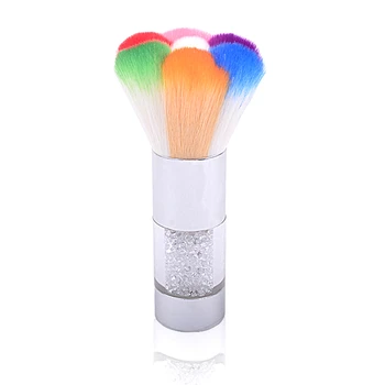 

Colorful Nail Dust Brushes Acrylic&UV Nail Gel Powder Nail Art Dust Remover Brush Cleaner Rhinestones Makeup Foundation Tool