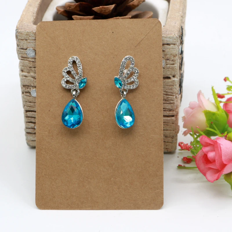50pcs 6x9cm Earrings and Necklace Display Cards Cardboard Earring Package Hang Tag Card for Ear Studs Earring Necklaces