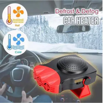 

12V Portable Car Multi-function Heater Three-hole Defrost Defogging Heater Heating & Cooling Portable Fan 180 Degree Rotation