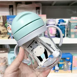 Hipac 1Pcs 250ml Baby Kids Children Cartoon Animal School Drinking Water Bottle Sippy Cup With Shoulder Strap Feeding