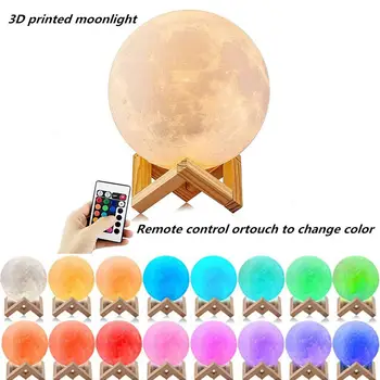 

20cm LED 16 Colors 3D Printing Night Light Warm Moon Lamp with Remote Control Touch Control Led Light for Room Office Decaration