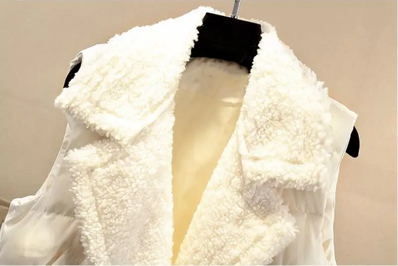 Хлопковое пальто, зимний жилет, толстая овечья шерсть, теплый жилет, пальто с отложным воротником, однотонное пальто, женская одежда