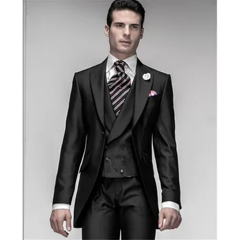 

New Classic Men’s Suit Smolking Noivo Terno Slim Fit Easculino Evening Suits For Men costume home Black Groom Tuxedos groom Gro