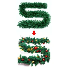 Рождественское украшение, подвесное из ротанга, украшения 2,7 м, Рождественское украшение для дома, новогодняя зеленая Рождественская гирлянда, Wrea