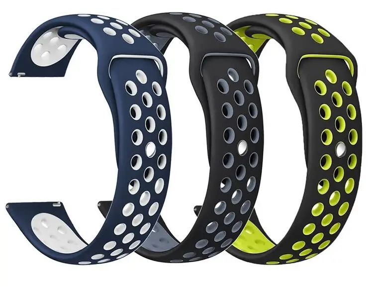 Силиконовый ремешок amazfit 1 2 3 GTR GTS pace bip Ticwatch S S2 E Pro Huawei GT для samsung galaxy active s3 s2 Band 22 мм