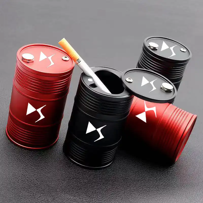 en M/éTal sans Odeur Et sans Fum/éE LCRAKON Cendrier De Voiture pour Citroen DS Ds4 Ds4s Ds5 Ds6 Ds7 Ds5ls Ds3 avec Logo avec Lumi/èRe LED Et Couvercle Cendriers De Voiture pour Porte-Gobelets