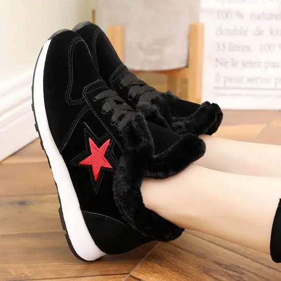 

2019 Autumn & Winter New Style plus Velvet Casual Sports Cotton-padded Shoes Big Kid Low Top Primary School Student's Girl's Run