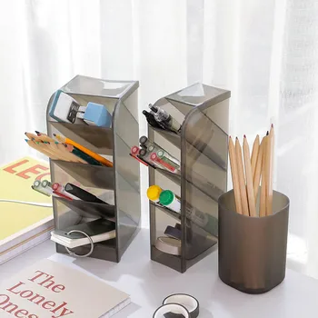 

Make Up Cosmetic Holder 4 Grid Desktop Storage Box Desk Pen Pencil Organizer Multi-function Sub-grid Portable Sundries Storage