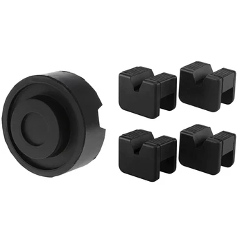 

5 Pcs Black Rubber Slotted Floor Jack Pad Frame Rail Adapter for Pinch Weld Side Pad