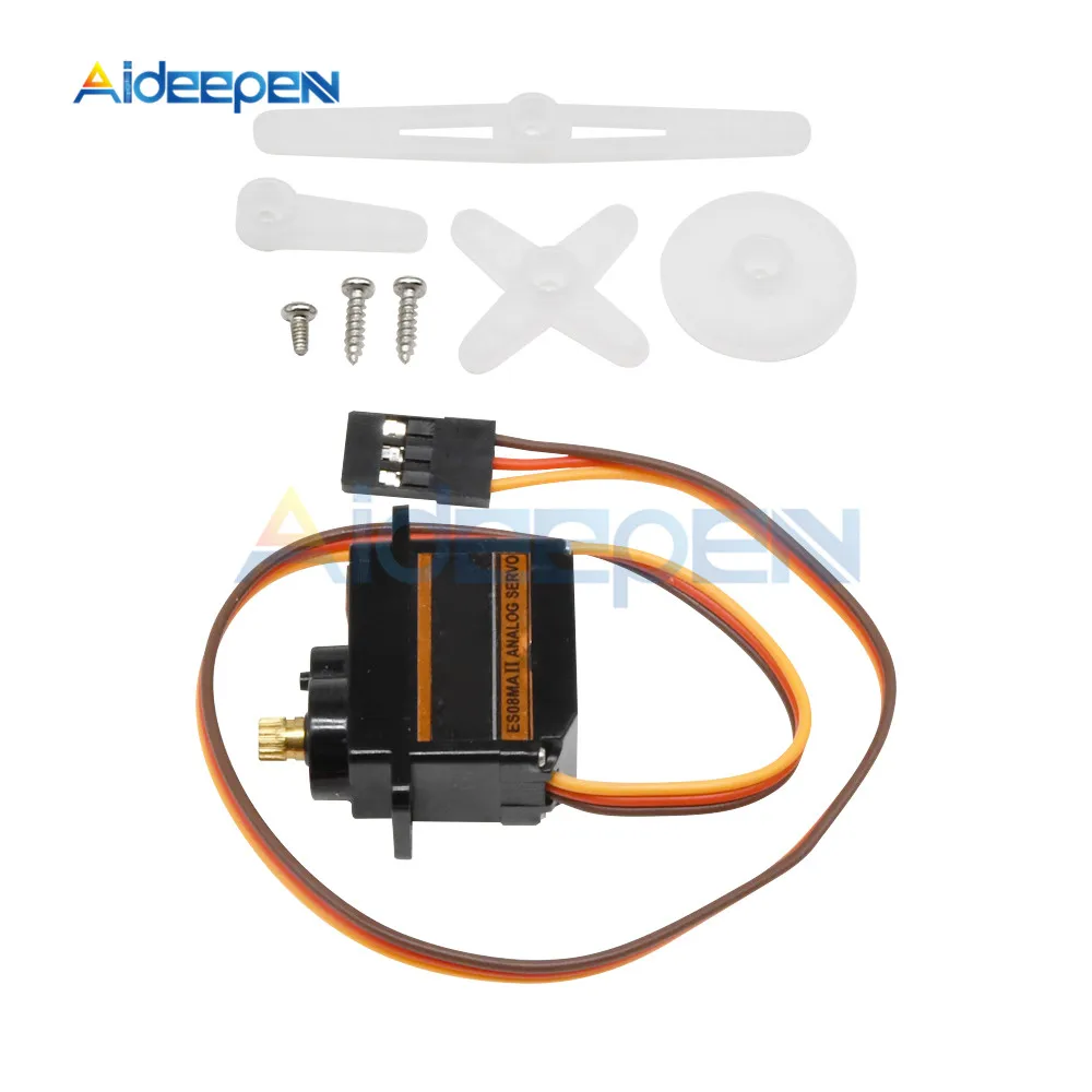 ES08MA II Mini металлическая Шестерня Аналоговый сервопривод цифровой микро рулевой