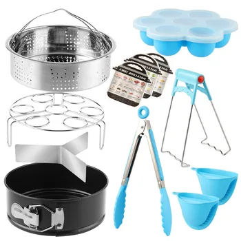 

9Pcs Pressure Cooker Accessories Set Instant Pot Eggs Racks Steamer Basket Home Kitchen Set Stainless Steel Steamer