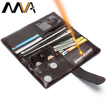 

MVA Engrave Wallet Men Leather Genuine Fashion Long Wallet Leather For Men Leather Man Wallets With Coin Pocket Money Bag 6018