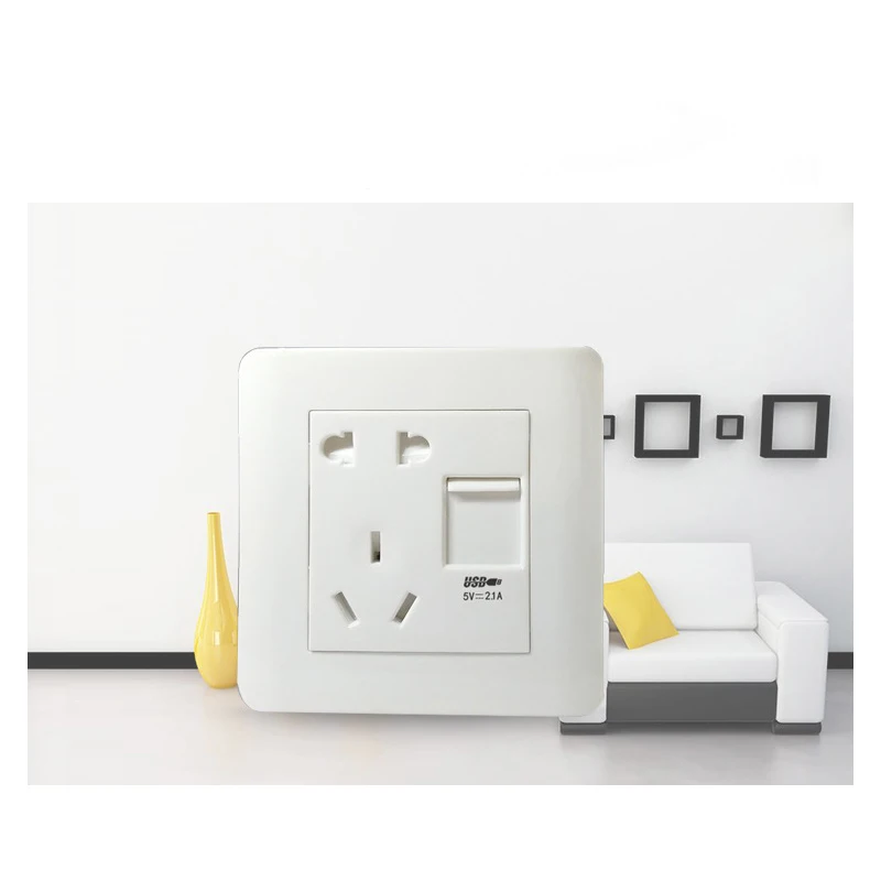 5V 2100MA Dual USB 5Pin Port Electric Wall Charger Dock Socket Power Outlet Panel Plate Hot Worldwide