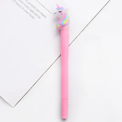 Net red creative cartoon unicorn light pen soft sister girl heart glowing gel pen cute personality writing pen - Цвет: B457-3