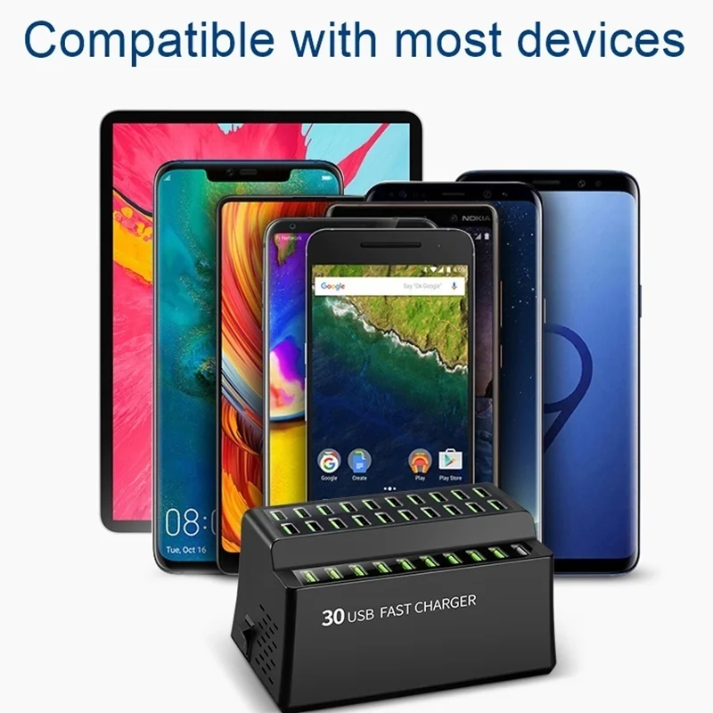 180 Вт мульти 30 порт USB быстрое зарядное устройство для Iphone X 8 11 Pro Быстрая зарядка Каррегадор порт atil для samsung S10 S9 Xiaomi