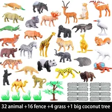 53pcs/set Mini Animal World Zoo Model Figure Action Toy Set Cartoon Simulation Animal Lovely Plastics Collection Toy For Kids