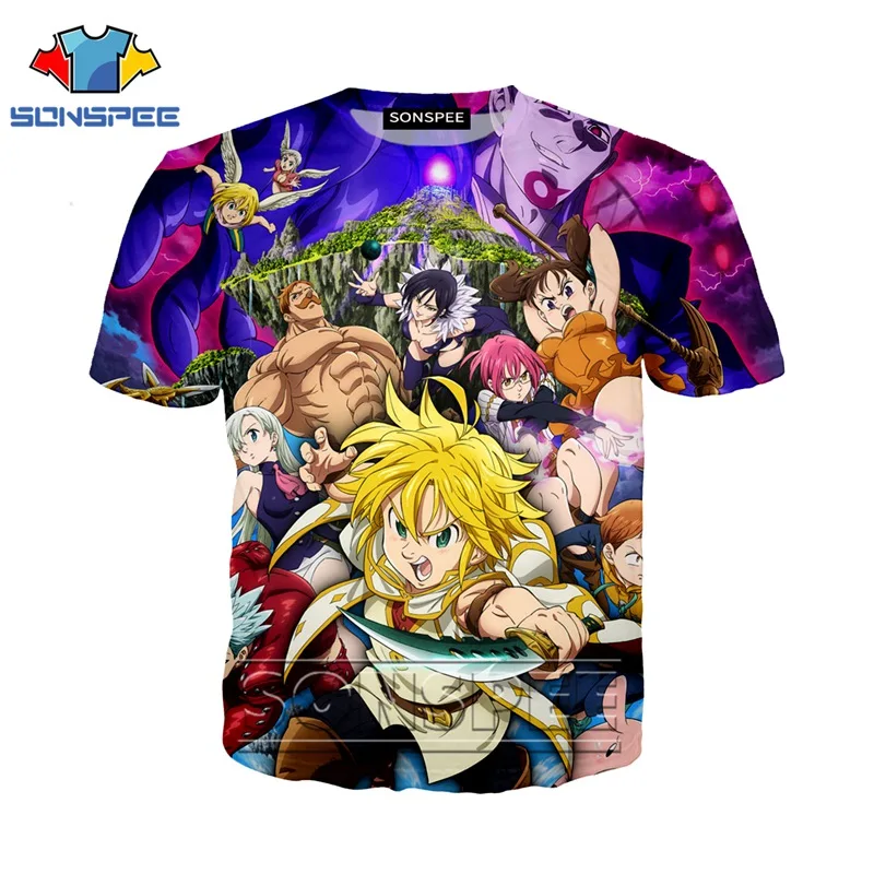 Аниме 3d Футболка с принтом мужские семь грехов Nanatsu No Taizai женские модные футболки Harajuku мужские футболки Футболка A67 - Цвет: 13