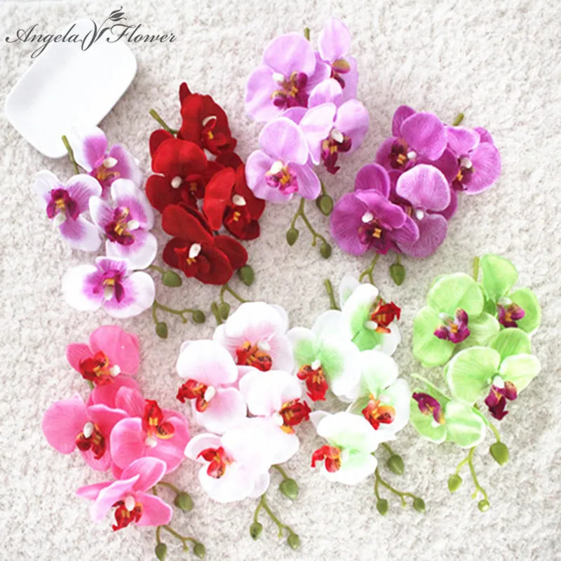 Модный Cymbidium искусственный цветок голова Шелковая бабочка букет фаленопсис 3D