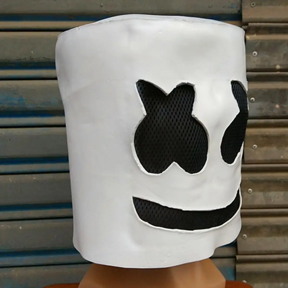 DJ светодиодный шлем в форме маршмеллоу, светящаяся латексная маска, вечерние костюмы для косплея, светящиеся Зефир, шлем для Хэллоуина, вечерние, Прямая поставка