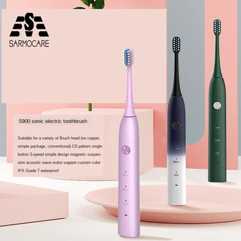 

Magnetic Suspension Sonic Electric Toothbrush S900 Simple 3-Speed Three-Speed CD Pattern Single Button Plain Gradient Color