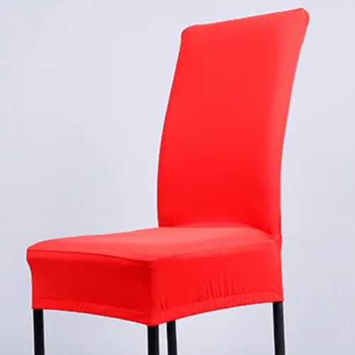 Растягивающийся съемный чехол для стула в столовой из спандекса, защитный чехол, товары для дома и отеля - Цвет: Wine Red