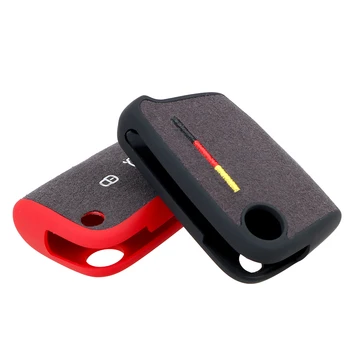 

LEEPEE Suede TPU Key Case for Car For Volkswagen VW Golf 7 mk7 Seat Ibiza Leon FR 2 Altea Aztec Car Key Remote Case Cover