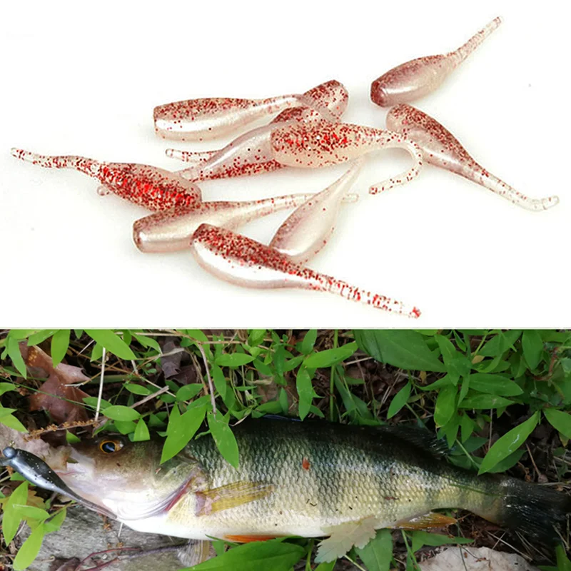 

2020 New 25pcs/lot 5cm soft lures two-tone Soft Wobblers Fishing Lure Silicone Double Swimbaits isca Artificial Carp Fishing