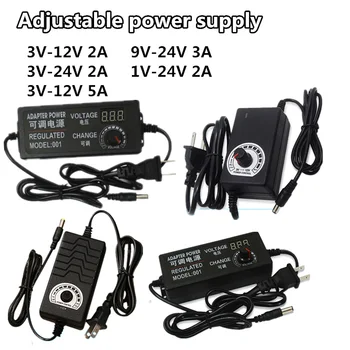 

Universal power adapter Adjustable AC to DC 1V-24V 3V-12V 3V-24V 9V-24V display screen voltage Regulated supply adatpor 2A 3A 5A