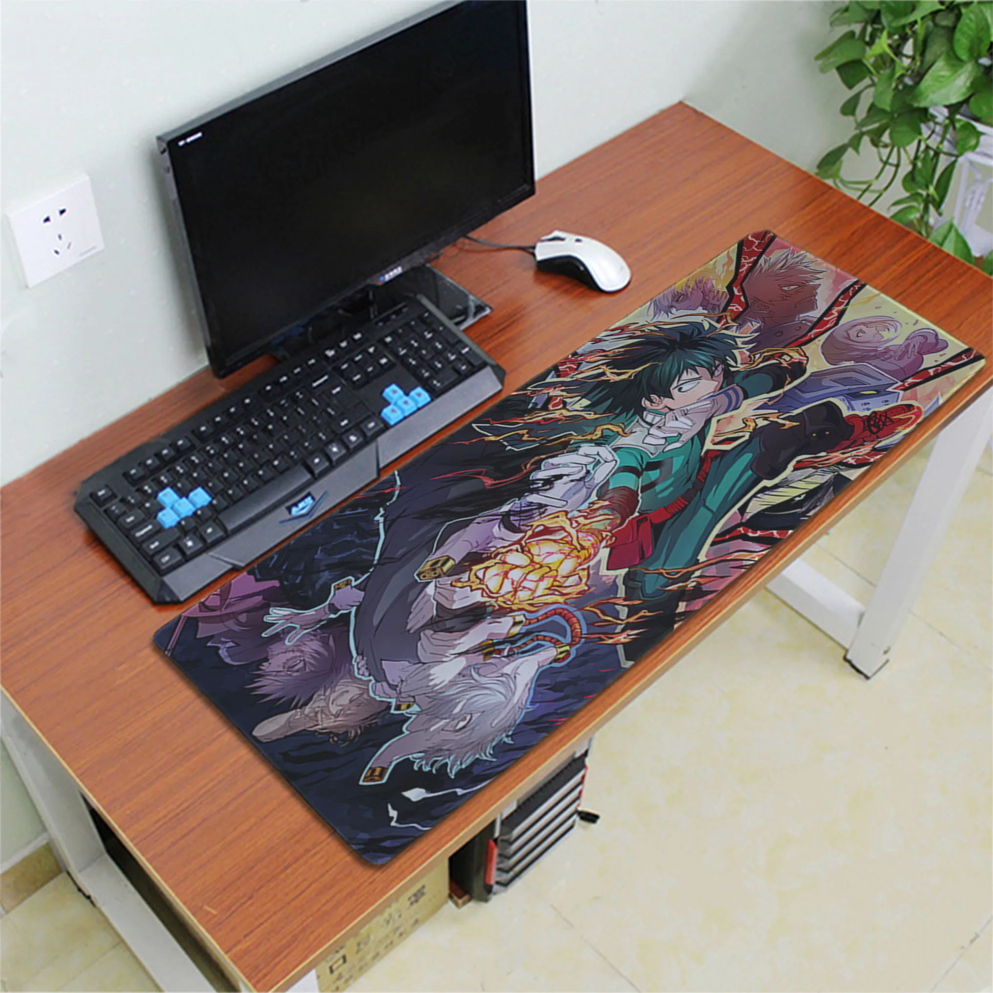 Lock Edge 30x80cm my hero academia mouse pad 70x30cm gaming mousepad anime gadget office notbook desk mat laptop padmouse games pc gamer mats - Color: Lock Edge 30x80cm
