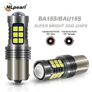 

NLpearl 2x Signal Lamp BA15S P21W BAU15S PY21W 1156 LED 3030 SMD Bay15d Led 1157 P21 5W Auto Turn Signals Light Reversing Lamp