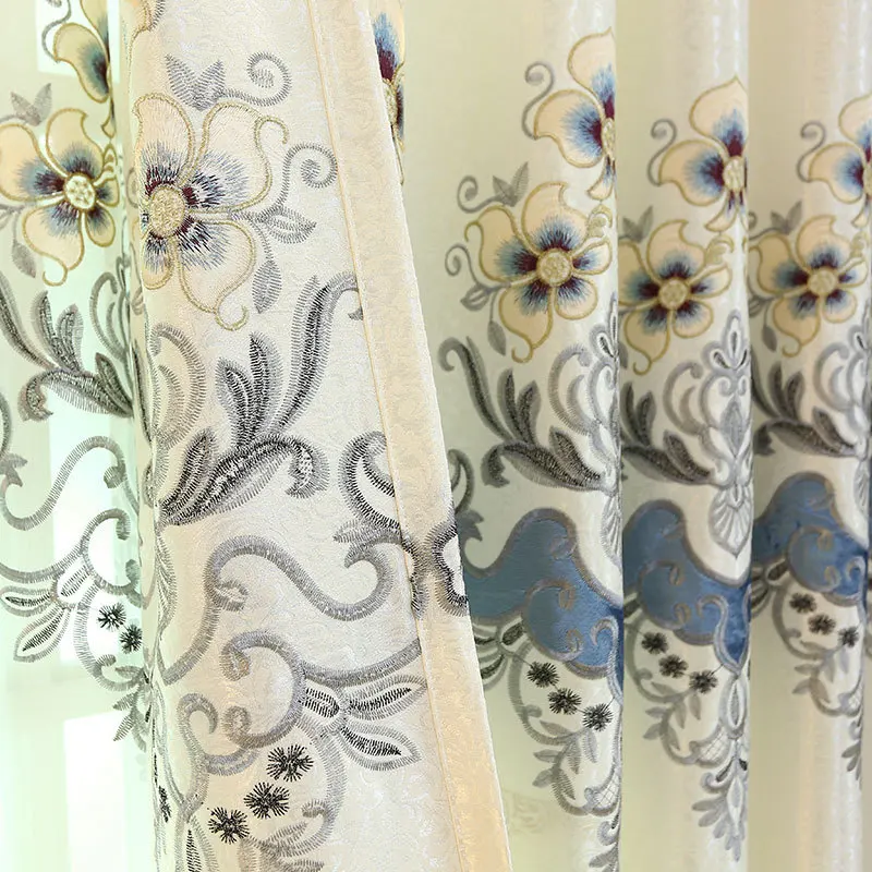 Color 01 Cloth Роскошная затемненная занавеска с вышивкой, Европейский тюль, занавеска для окна, s спальня для гостиной, занавески, домашний декор, M113-4 - Цвет: Color 01 Cloth