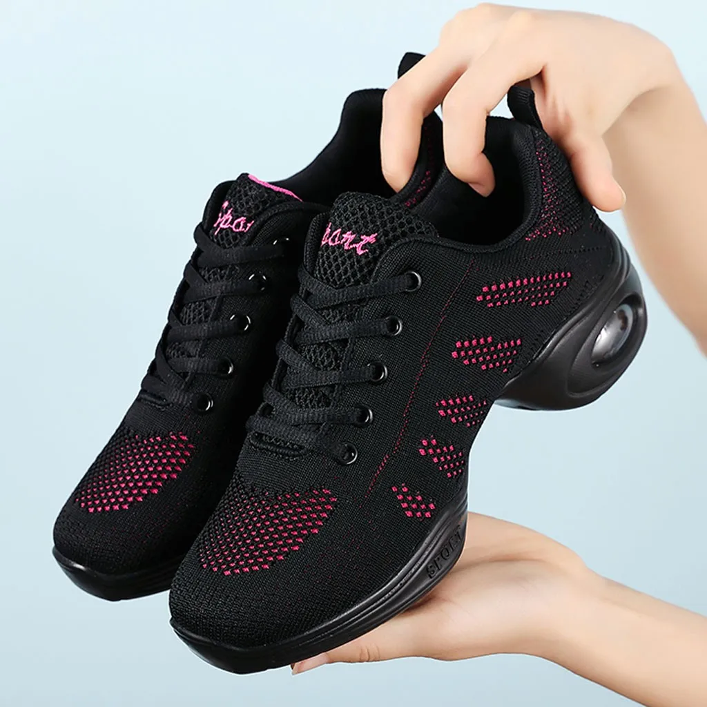 Танцевальная обувь спортивная особенность современный танцевальный джаз обувь воздушная подушка сетка Нескользящая танцевальная обувь кроссовки для женщин обувь для тренировок