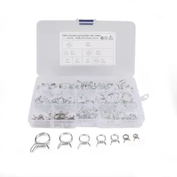 

70Pcs/set Automobile Double Wire Fuel Line Silicone Hose Tube Spring Clips Φ5-Φ18 Clamp Assortment Kit Car Accessories