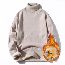 

Harajuku Men's Sweaters Turtleneck Casual Knitted Solid Male Winter Warm Pullovers