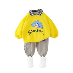 T Shirt et pantalon pour bébé, vêtements à la mode, nouvelle collection printemps automne pièces/ensembles, pour garçons et filles, dessin animé, Costume décontracté, survêtement pour enfants 