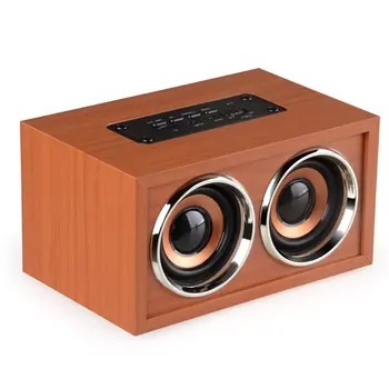 

W4 Wooden Wireless Bluetooth Speaker Portable HiFi Shock Bass Home Mobile Phone Dual Speaker Computer Audio